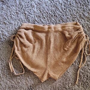 Cozy Knit Tan Shorts Med